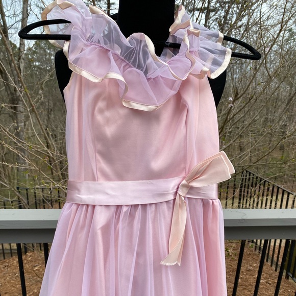 Vintage 70s 80s Cottagecore Ruffle Union Label Gown - Picture 3 of 16